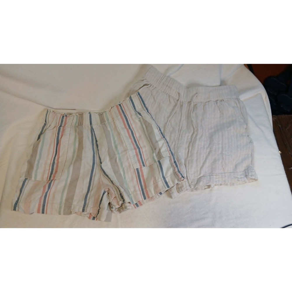 Lot of 2 Wallflower & Time and Tru Women Small Cotton Flowy Striped Shorts